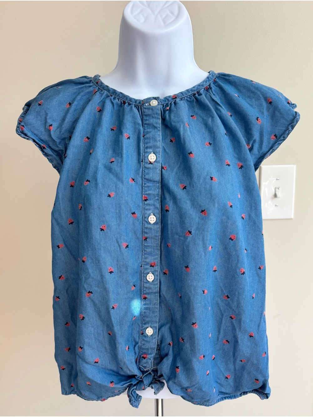 OshKosh B’Gosh Girls’ Strawberry Denim Blouse